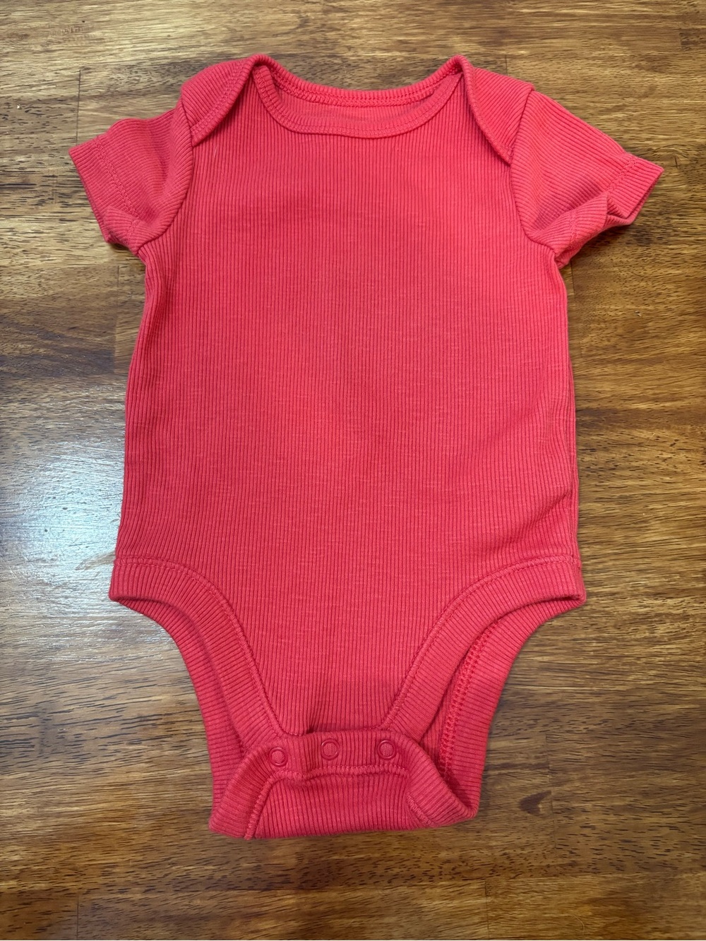 Old Navy Red Ribbed Short-Sleeve Baby Bodysuit